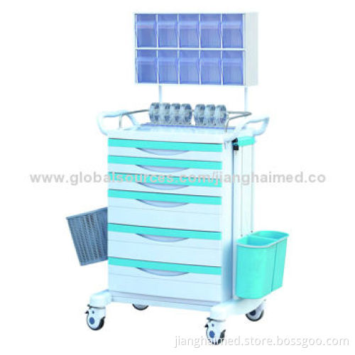 Anaesthetic trolley, made of ABS plastic, stainless steel, CE/ISO 9001 certified